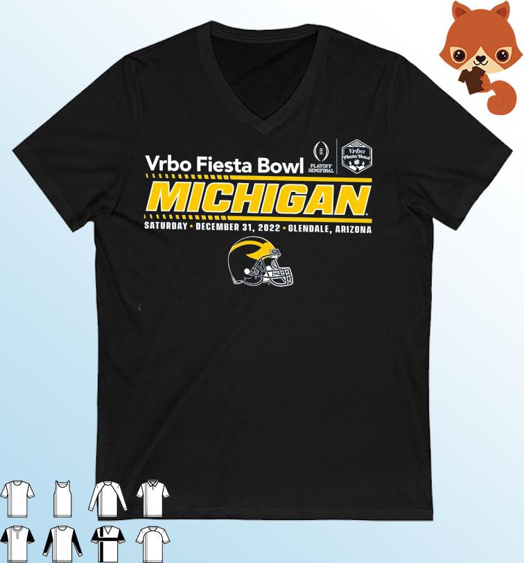 2022 CFP Semifinal Vrbo Fiesta Bowl Michigan Team Helmet Shirt