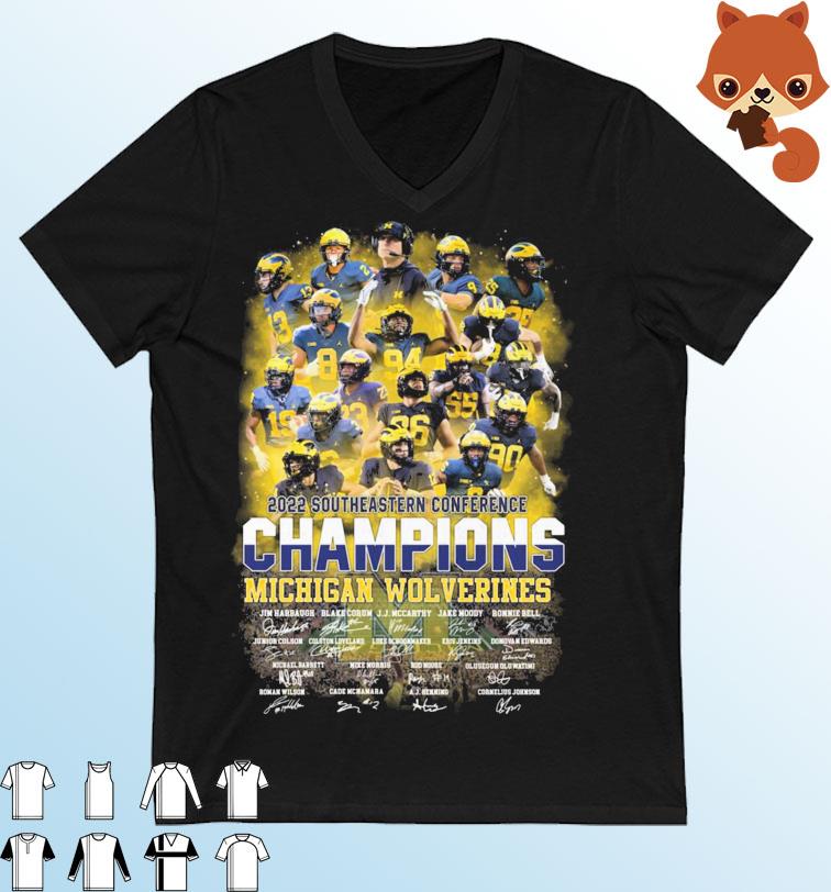 2022 Southeastern Conference Champions Michigan Wolverines Signatures Shirt