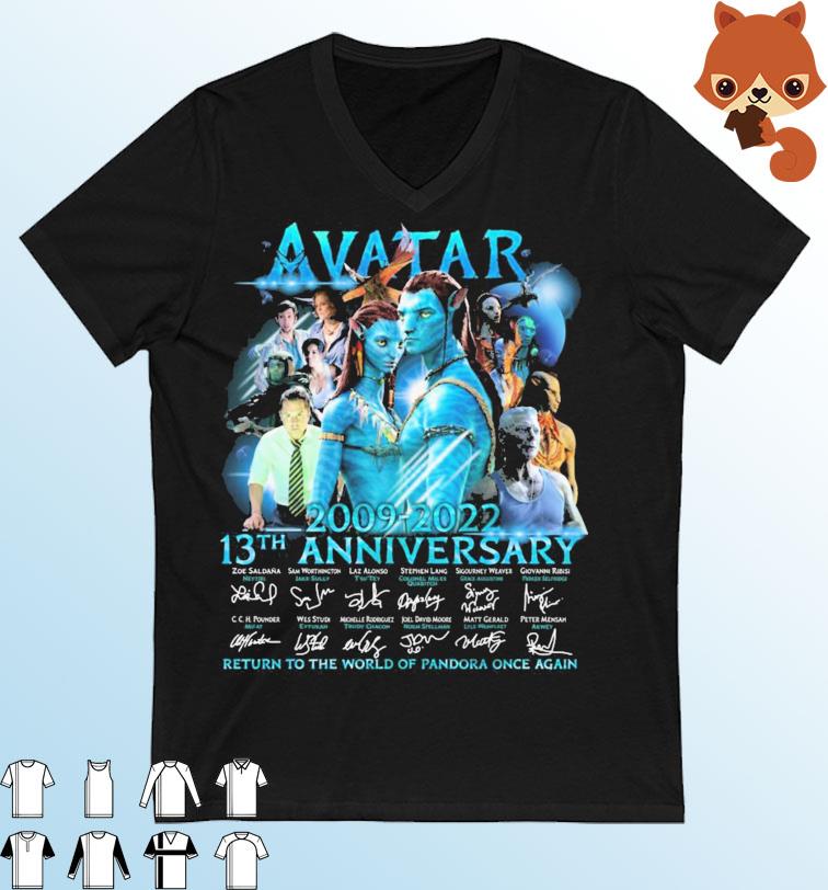 Avatar 2009-2022 13th Anniversary Return To The World Of Pandora Once Again Signatures Shirt