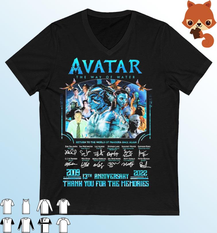 Avatar The Way Of Water Return To The World Of Pandora Once Again 13th Anniversary 2009-2022 Signatures Shirt