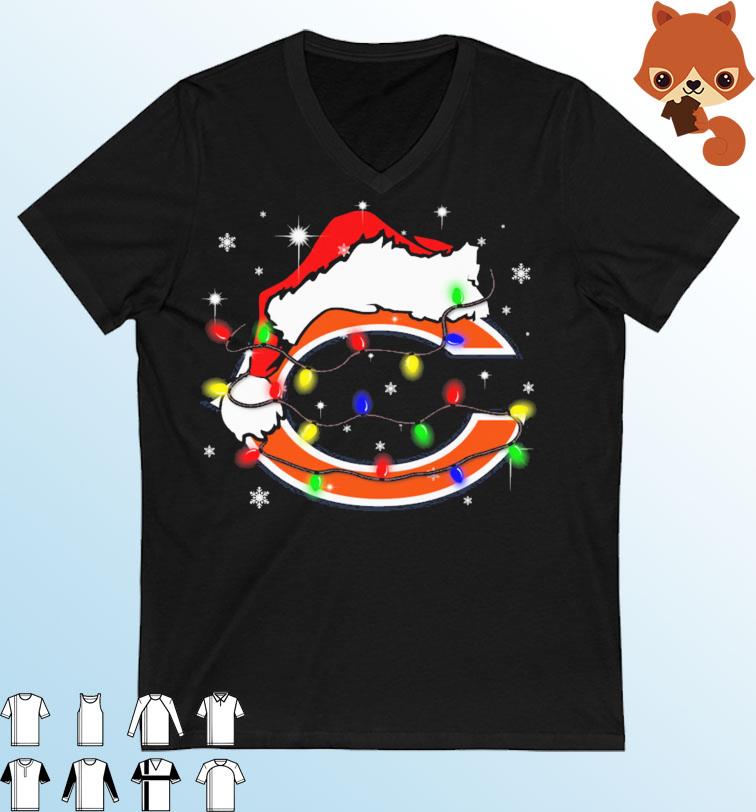 Chicago Bears Santa Hat Christmas Light Shirt