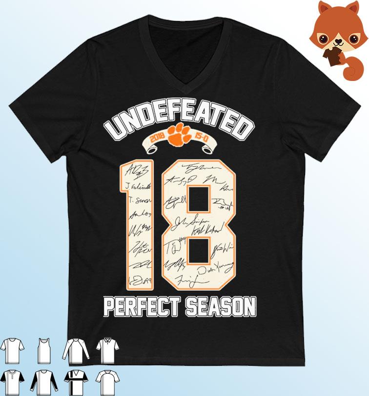 Clemson Tigers Undefeated 18 Perfect Season Signatures Shirt