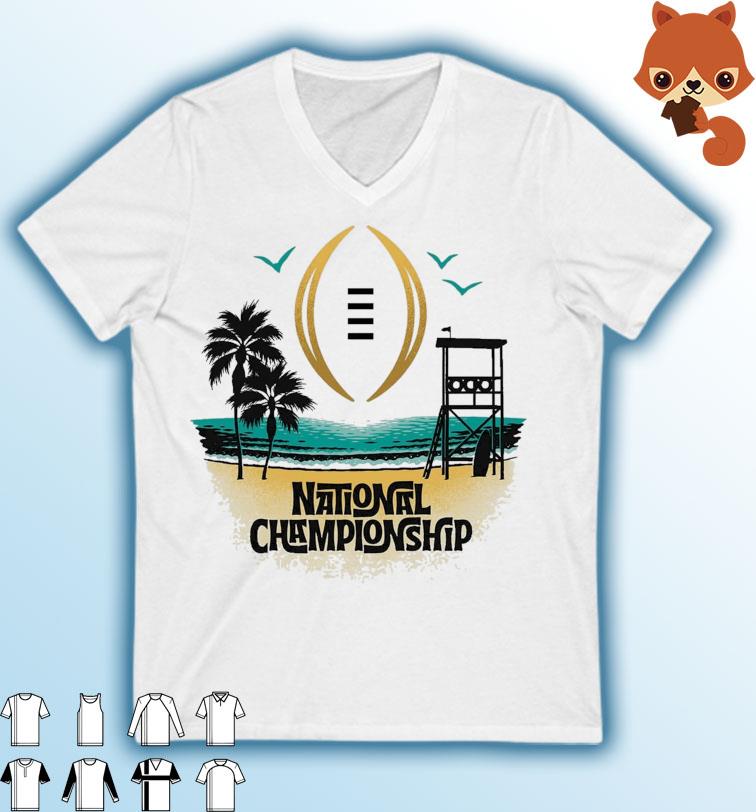 College Football Playoff 2023 National Championship Game Beach Sunset Shirt
