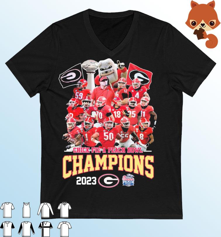 Georgia Bulldogs Team Chick-fil-A Peach Bowl Champions 2023 shirt