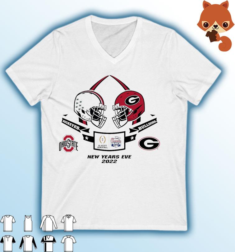 Georgia Bulldogs vs Ohio State Buckeyes 2022 CFP Chick-fil-A Peach Bowl New Years Eve Shirt