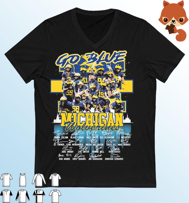 Go Blue Michigan Wolverines Team 2022 Champions Signatures Shirt