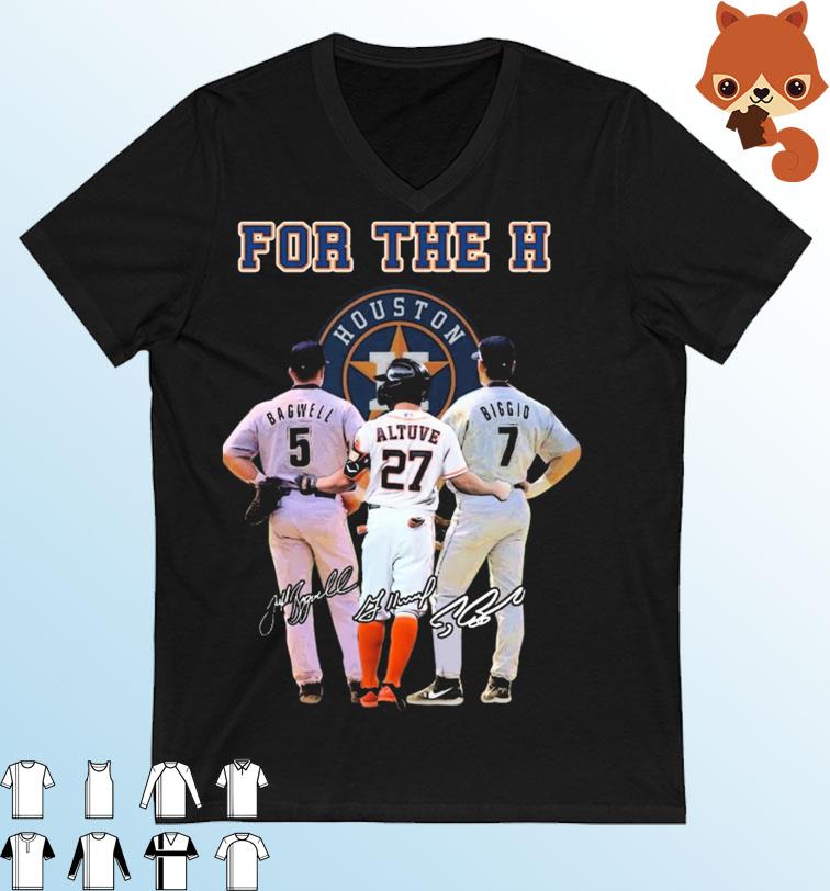 Houston Astros Jose Altuve Bagwell And Biggio For The H Signatures Shirt