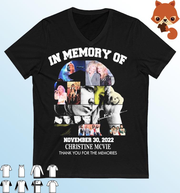 In Memory Of Christine Mcvie November 30, 2022 Thank You For The Memories Signature Shirt