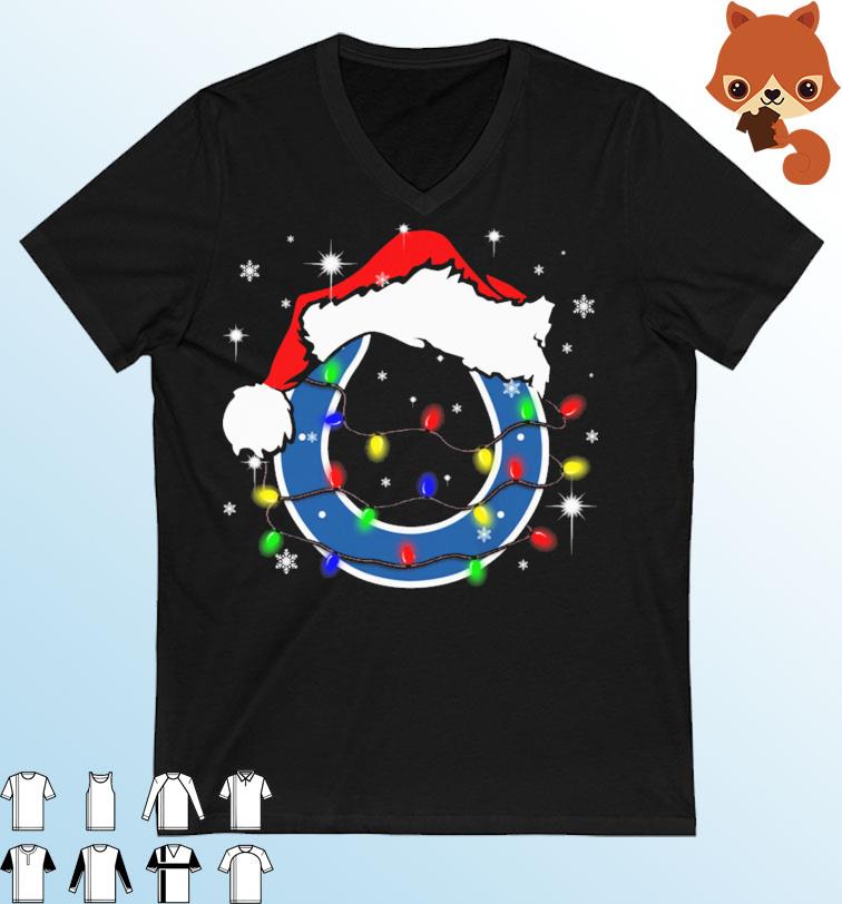 Indianapolis Colts Santa Hat Christmas Light Shirt