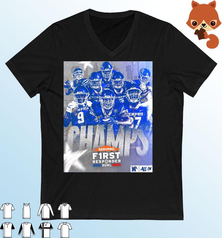 Memphis Tigers All in Champions 2022 Servpro First Responders Bowl shirt