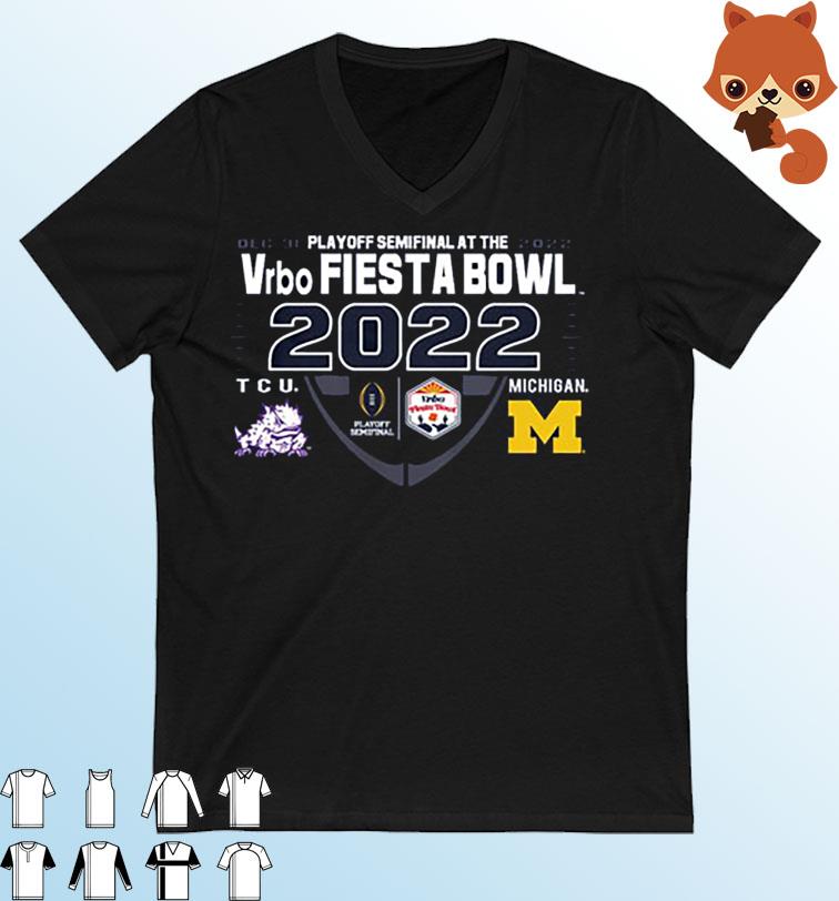 Michigan vs TCU 2022 College Football Playoff Semifinal At The Fiesta Bowl Match Up Shirt