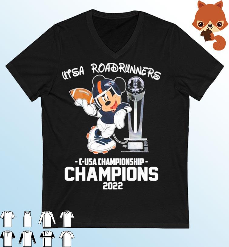 Mickey Mouse UTSA Roadrunners 2022 Conference USA Football Champions shirt