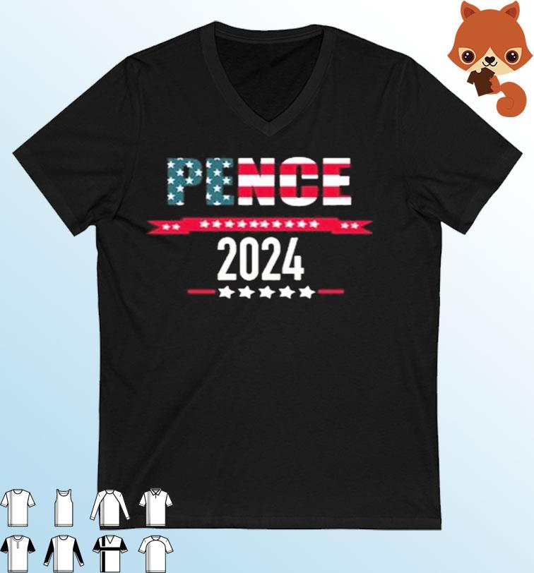 Mike Pence 2024 For President American USA Flag T-Shirt