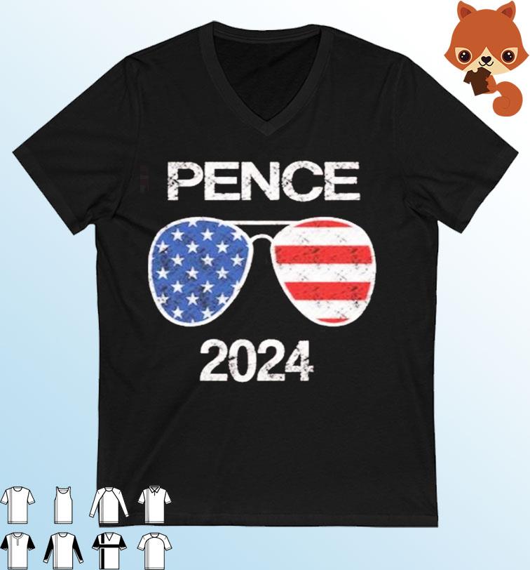 Mike Pence 2024 Vintage President Distressed USA Flag Sunglasses T-Shirt