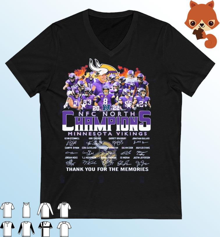 Minnesota Vikings 2022 NFC North Champions Thank You For The Memories Signatures Shirt