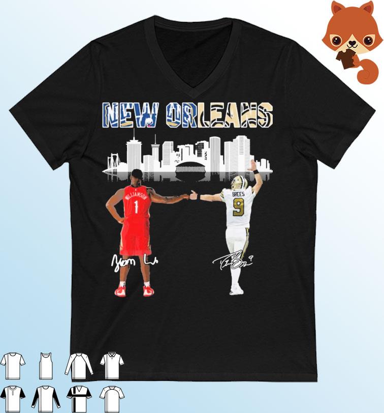 New Orleans Sports Zion Williamson And Drew Brees Signatures Shirt
