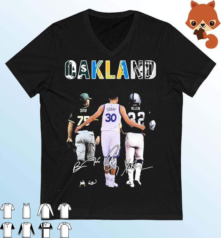Oakland Sports Barry Zito Stephen Curry And Marcus Allen Signatures Shirt