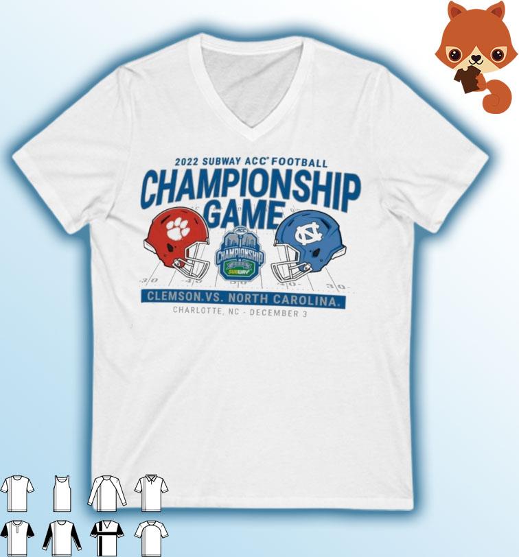 Official Clemson Vs North Carolina Subway ACC Football Championship Game Charlotte December 3, 2022 Shirt