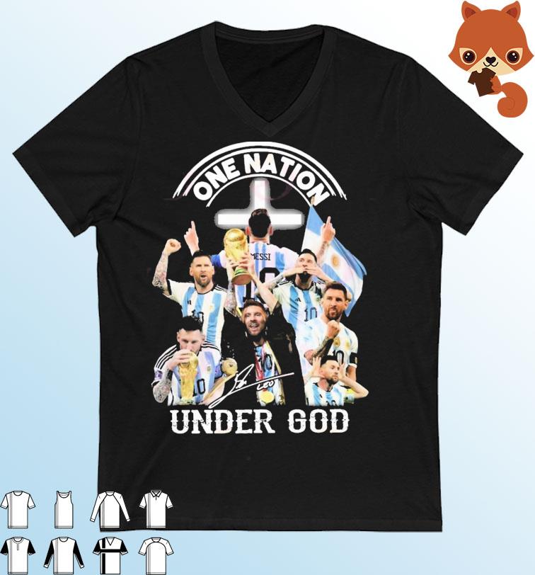 One Nation Leo Messi Under God Signature Shirt