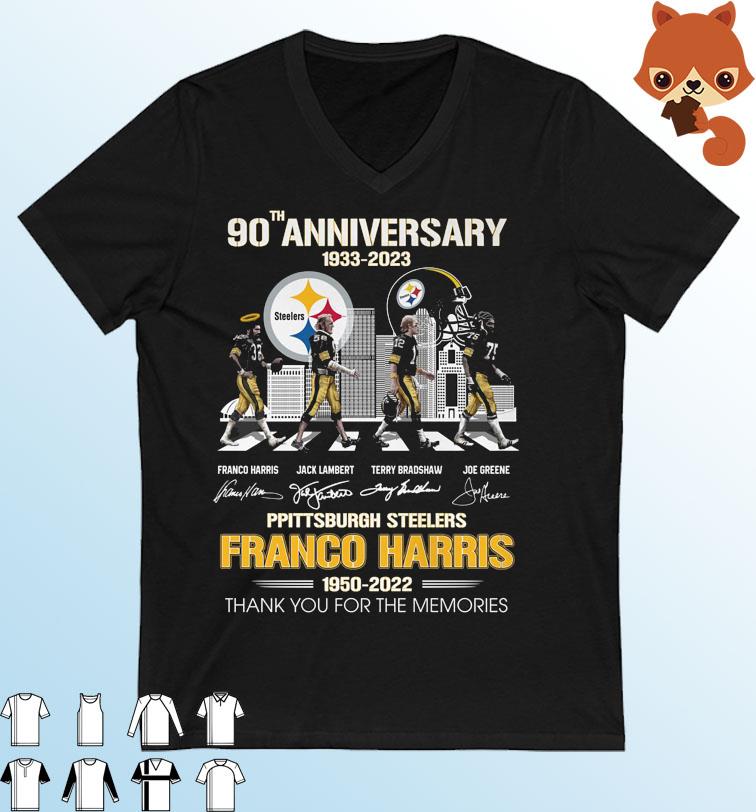 Pittsburgh Steelers Franco Harris Abbey Road 90th Anniversary 1933 – 2023 Thank You For The Memories Signature Shirt