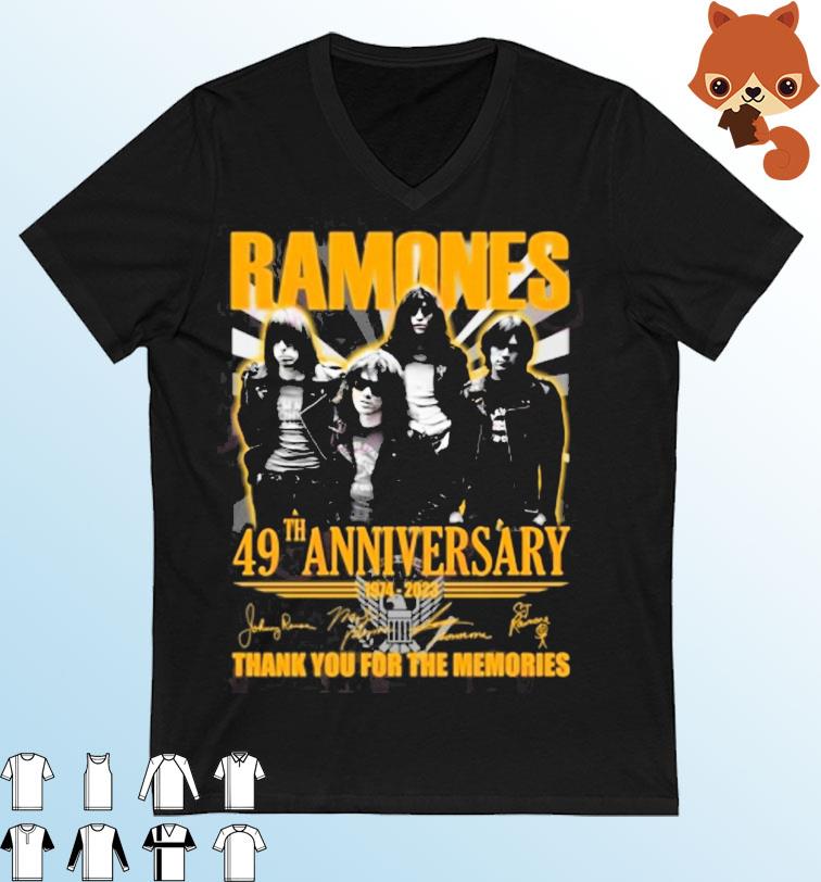 Ramones 49 Years Of 1974 – 2023 Thank You For The Memories T-Shirt