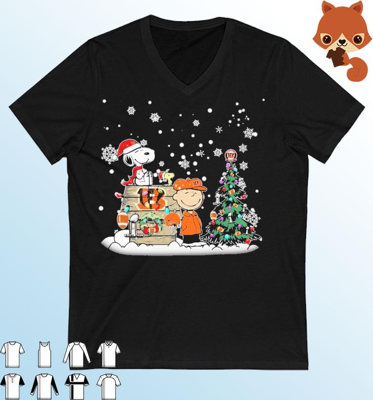 Santa Snoopy Peanuts Characters Cincinnati Bengals Christmas Shirt