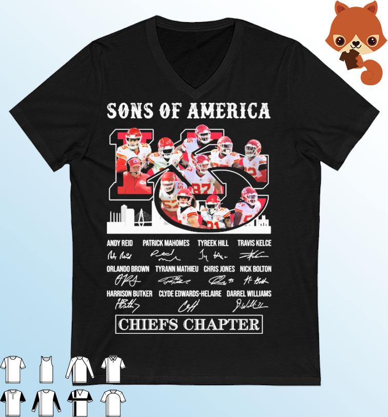 Sons Of America Kansas City Chiefs Chapters Signatures Shirt