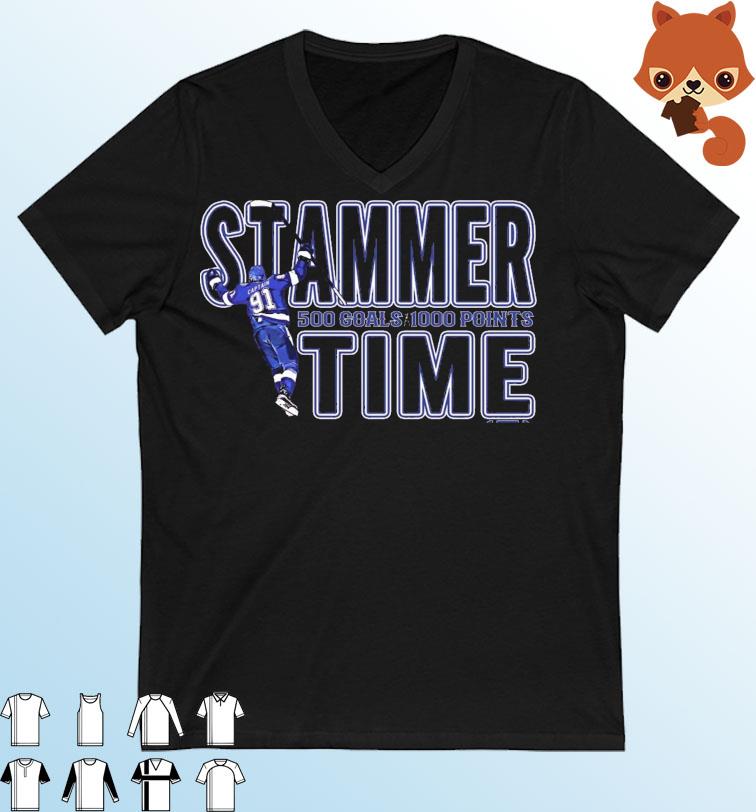 Steven Stamkos Captain Stammer Time 500 Goal And 1000 Points Shirt