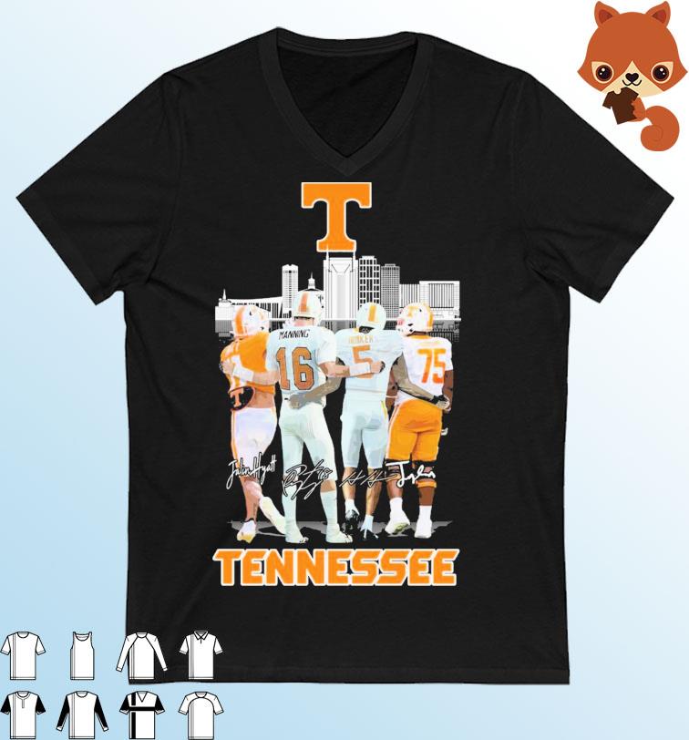 Tennessee Volunteers Skyline Team Players Signatures Shirt