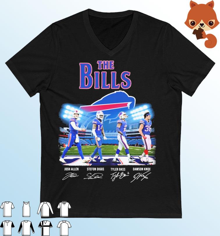 The Bills Josh Allen Stefon Diggs Tyler Bass And Dawson Knox Abbey Road Signatures Shirt