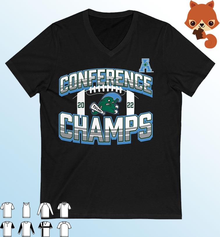 Tulane Green Wave 2022 AAC Football Conference Champions Icon Bold T-Shirt