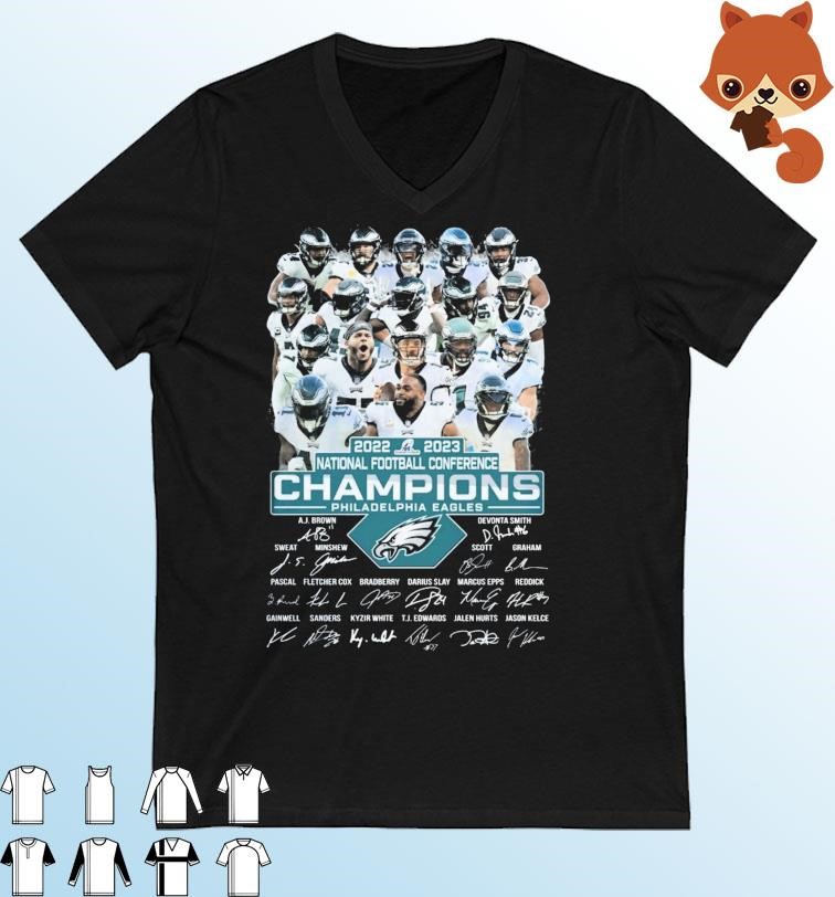 2022-2023 National Football Conference Champions Philadelphia Eagles Signatures Shirt