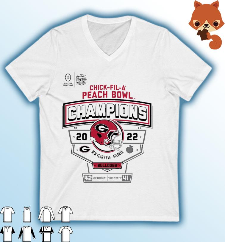 2022 Chick-Fil-A Peacah Bowl Champions Georgia Bulldogs Shirt