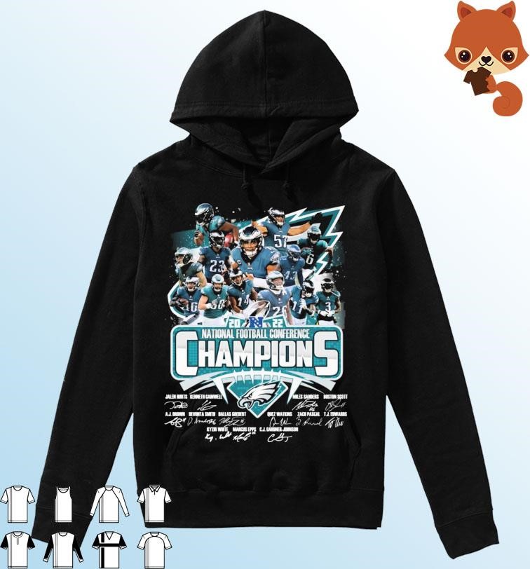 2023 The Eagles Team Champions National Football Conference Signatures Shirt Hoodie.jpg