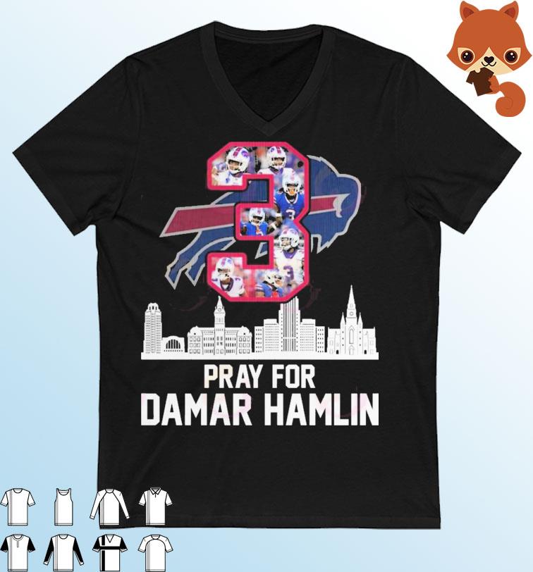 #3 Pray For Damar Hamlin Buffalo Skyline Shirt