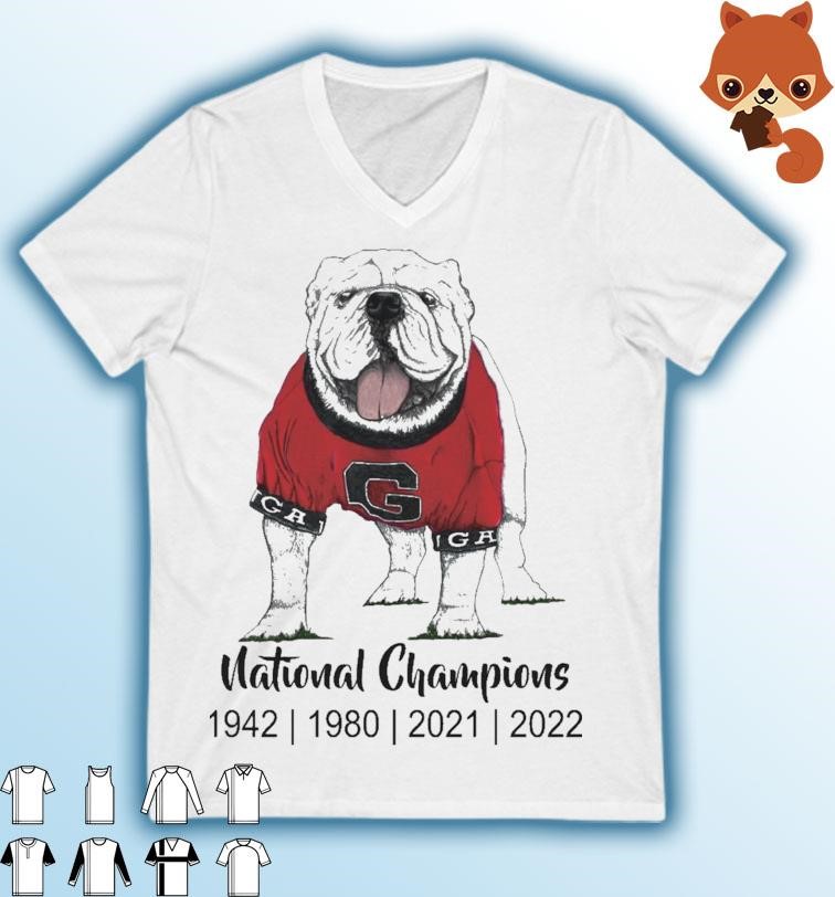 Georgia Bulldog Dawgs UGA 4-Time National champions Shirt