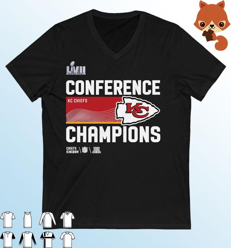Kansas City Chiefs 2022 AFC Champions Locker Room Trophy Collection T-Shirt