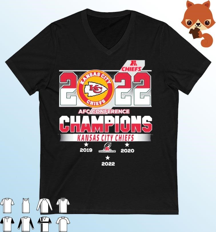 Kansas City Chiefs AFC Conference Champions 2019 2020 2022 Shirt