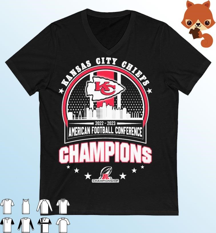 Kansas City Chiefs Skyline 2022-2023 American Football Conference Champions Shirt