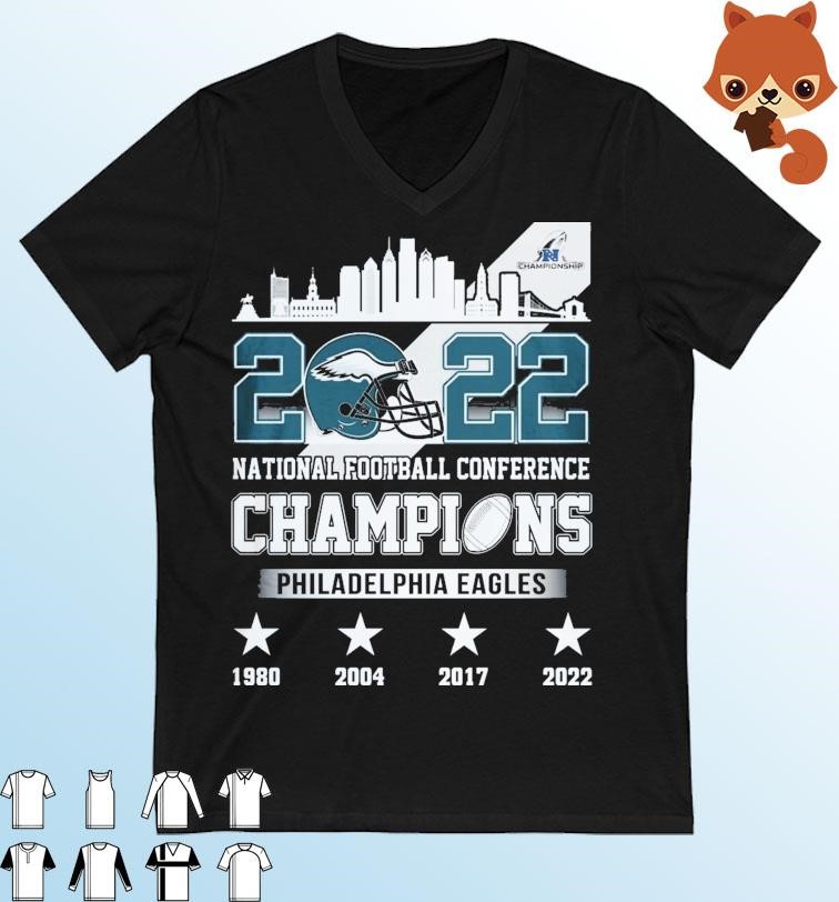 Philadelphia Eagles 2022 National Football Conference Champions Skyline Shirt