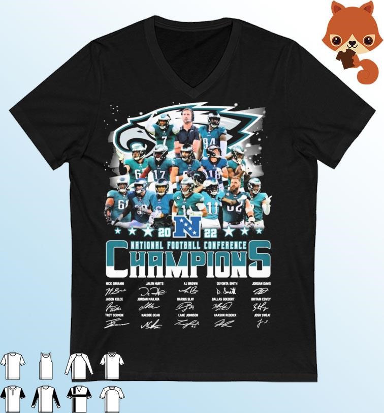 The Eagles National Football Conference Champions 2022-2023 Signatures Shirt