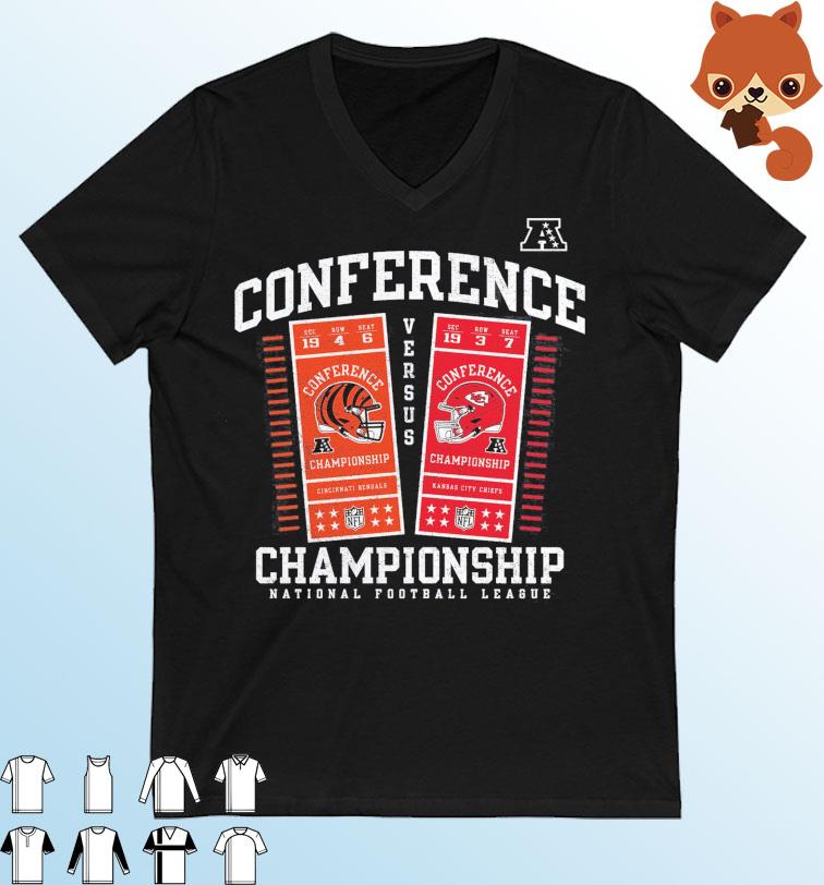 Cincinnati Bengals vs. Kansas City Chiefs 2022 AFC Championship Ticket Exchange T-Shirt