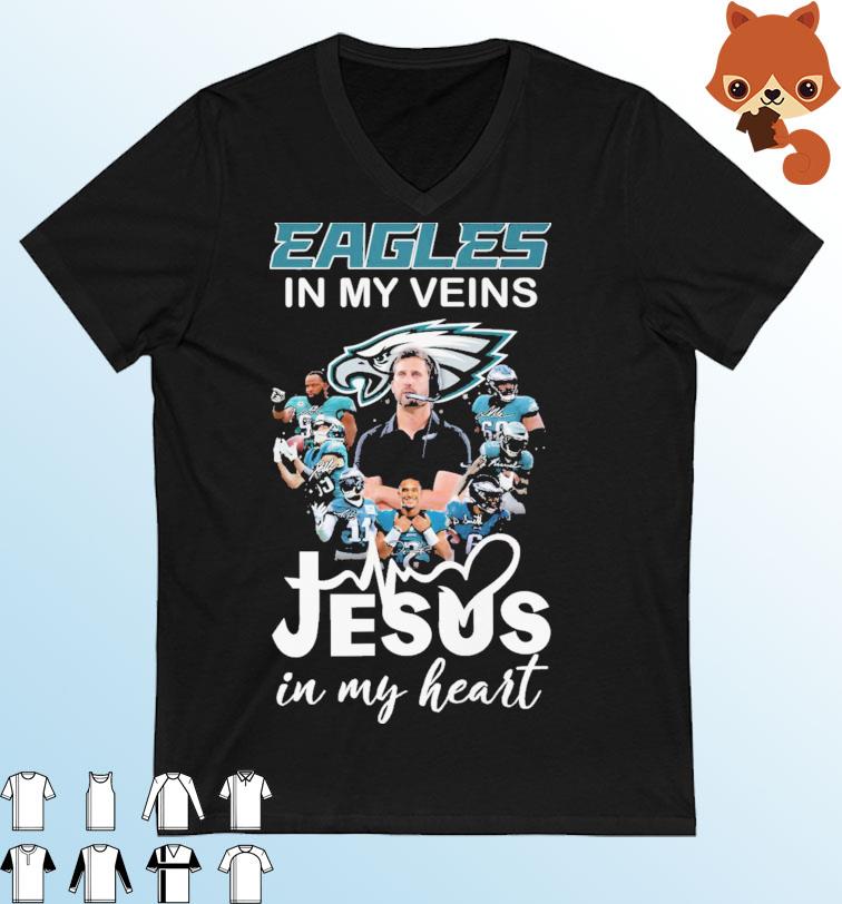 Eagles In My Veins Jesus In My Heart NFC Championship Signatures Shirt