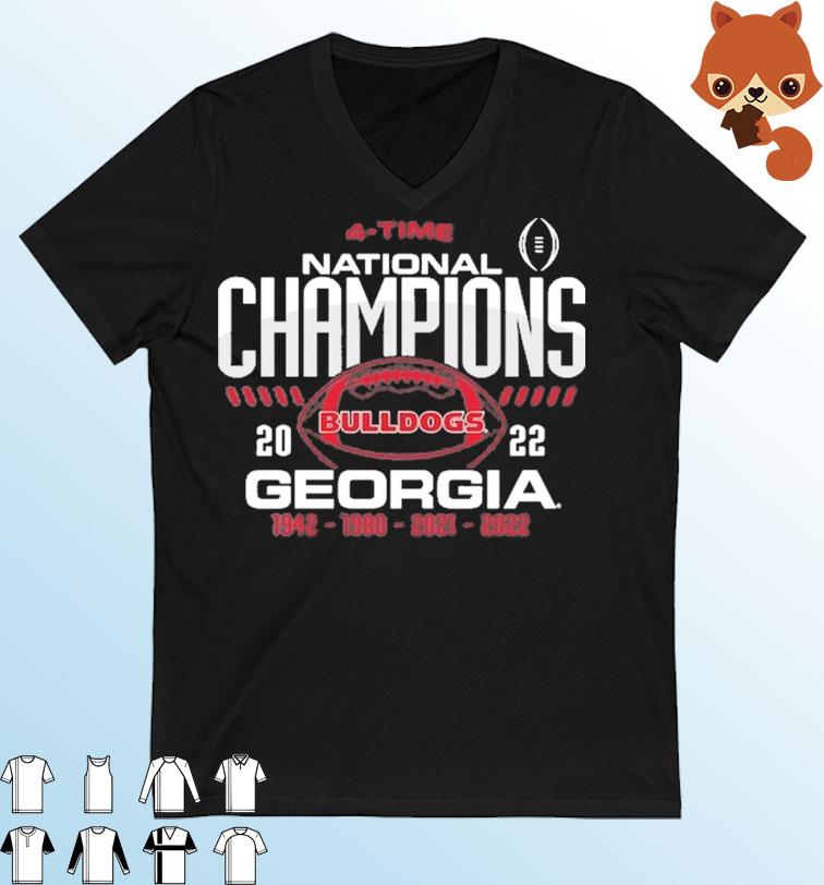 Georgia Bulldogs 4-Time College Football National Champions Shirt
