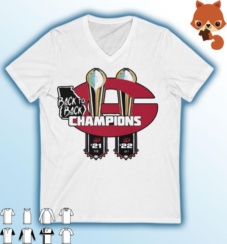 Georgia Bulldogs Back To Back Champions Uga '21, Uga '22 Shirt