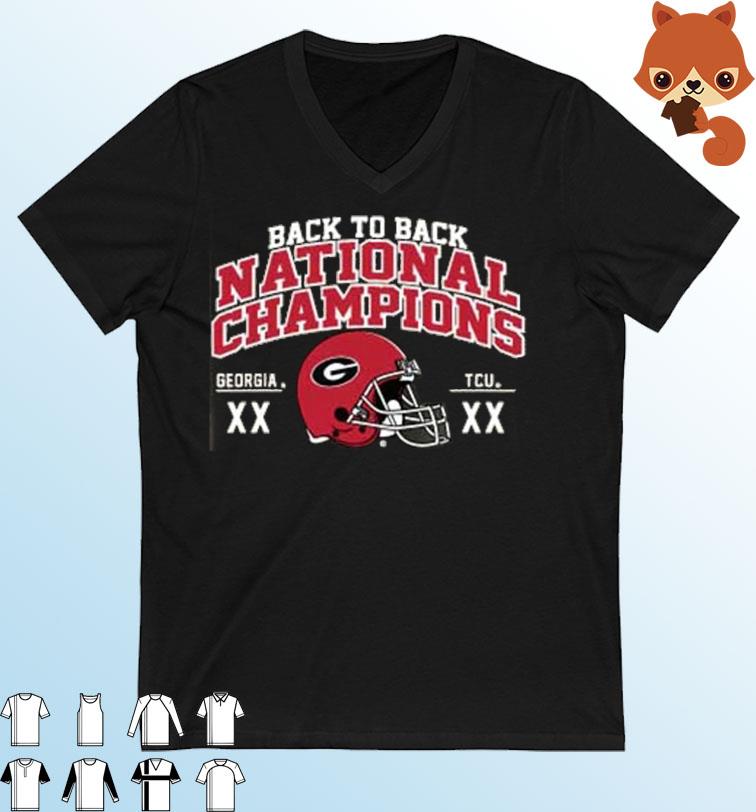 Georgia Bulldogs Back To Back National Champions Score Shirt