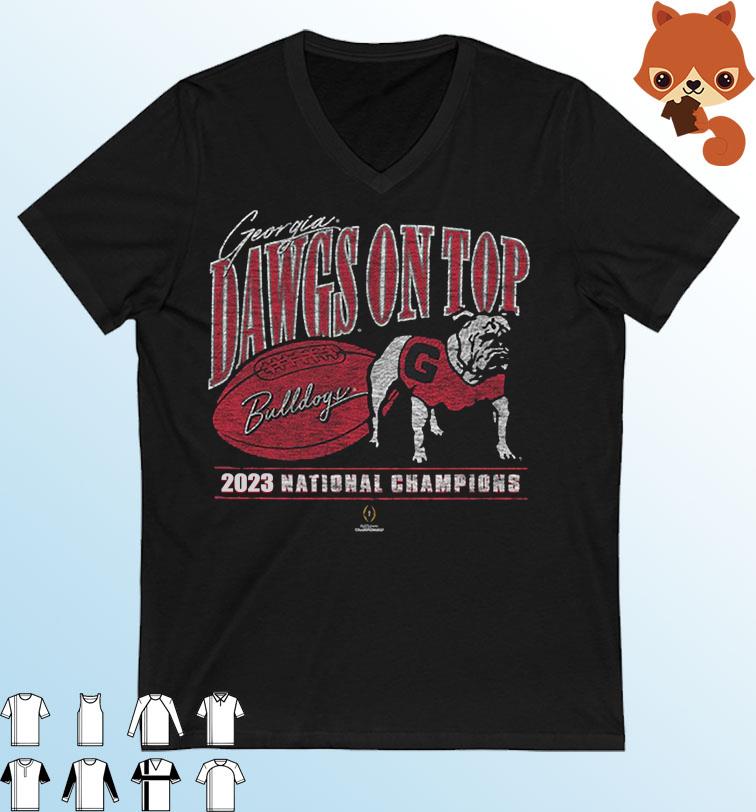 Georgia Bulldogs Dawgs On Top 2023 National Champions Shirt