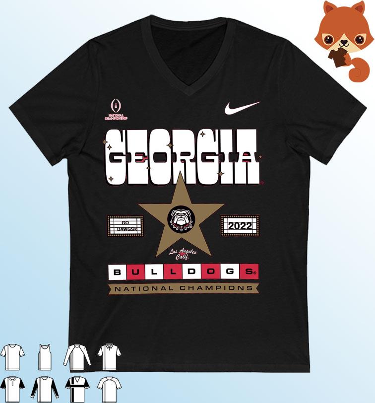 Georgia Bulldogs Nike College Football Playoff 2022 National Champions Star Celebration T-Shirt
