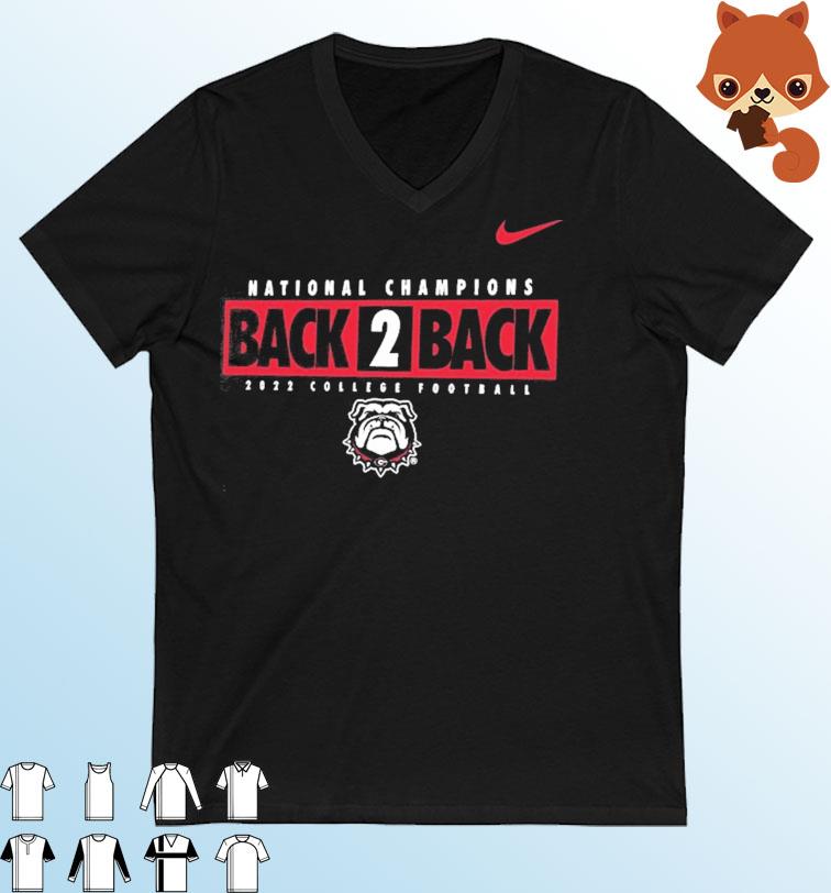 Georgia Bulldogs Nike National Champions 2022 Back 2 Back College Football Shirt