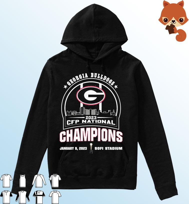 Georgia Bulldogs Skyline 2023 CFP National Champions Shirt Hoodie